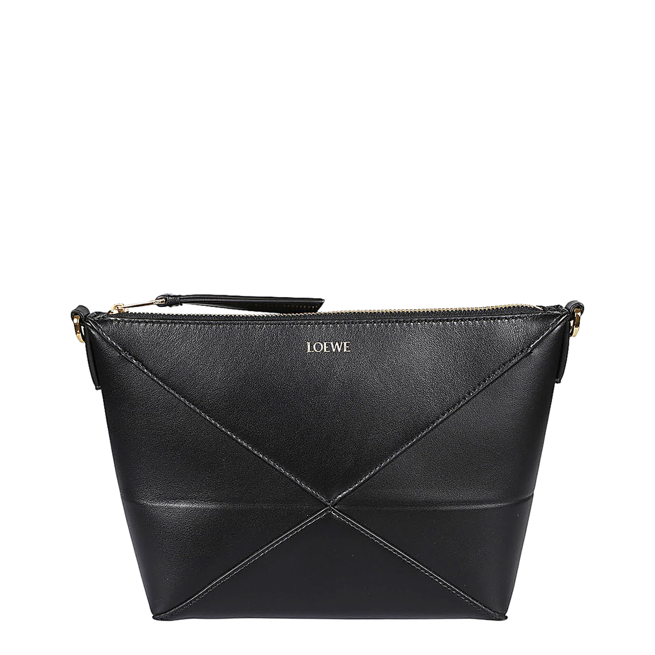 Puzzle Fold Leather Pouch - Black