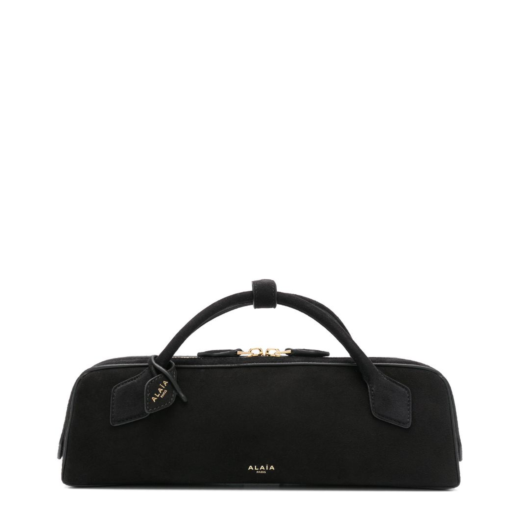 Le Teckel One Size Suede Leather Clutch - Noir