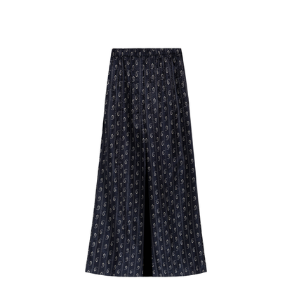 Patterned Wide Leg Trousers