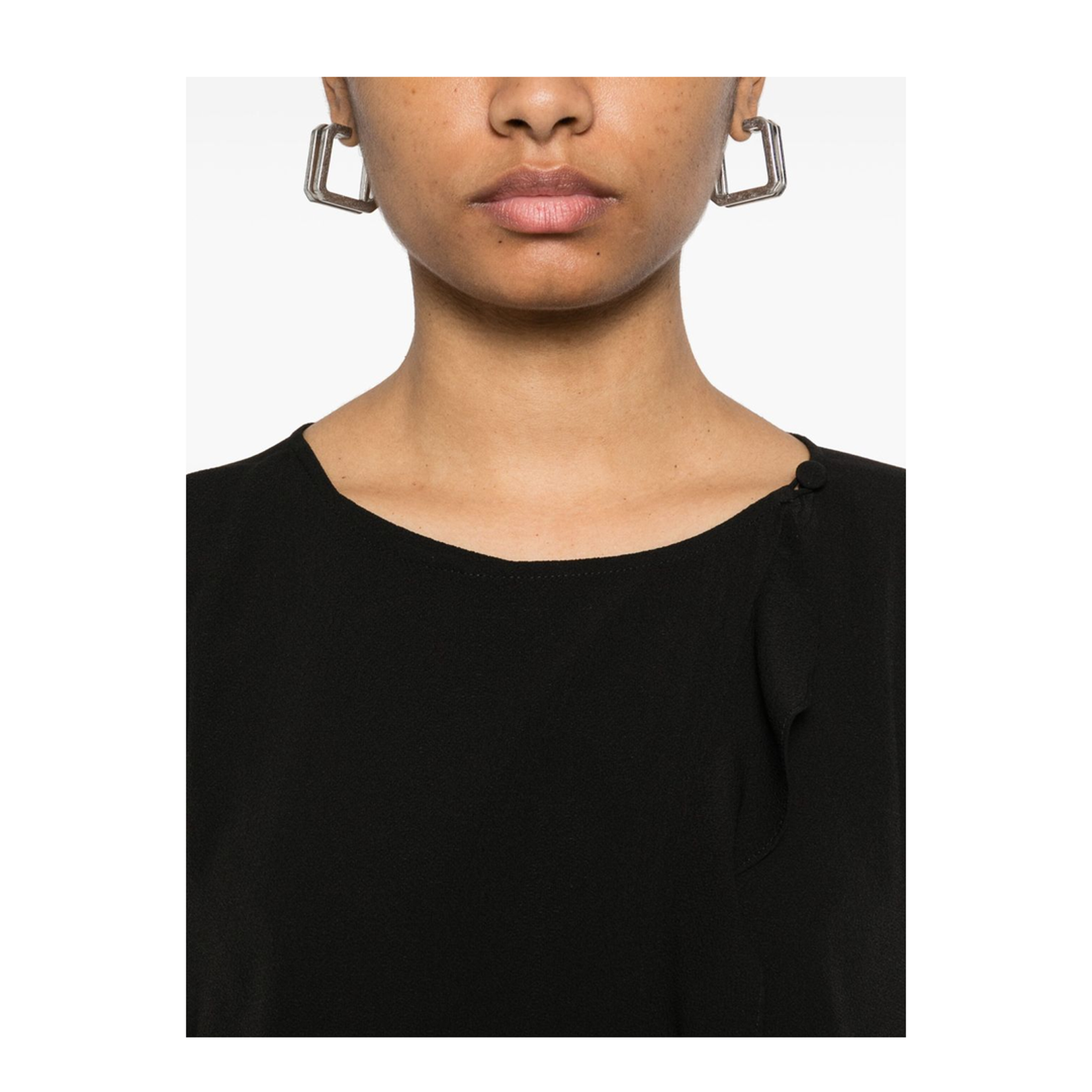 Fluid Crêpe Shirt Jacket with Ruffle