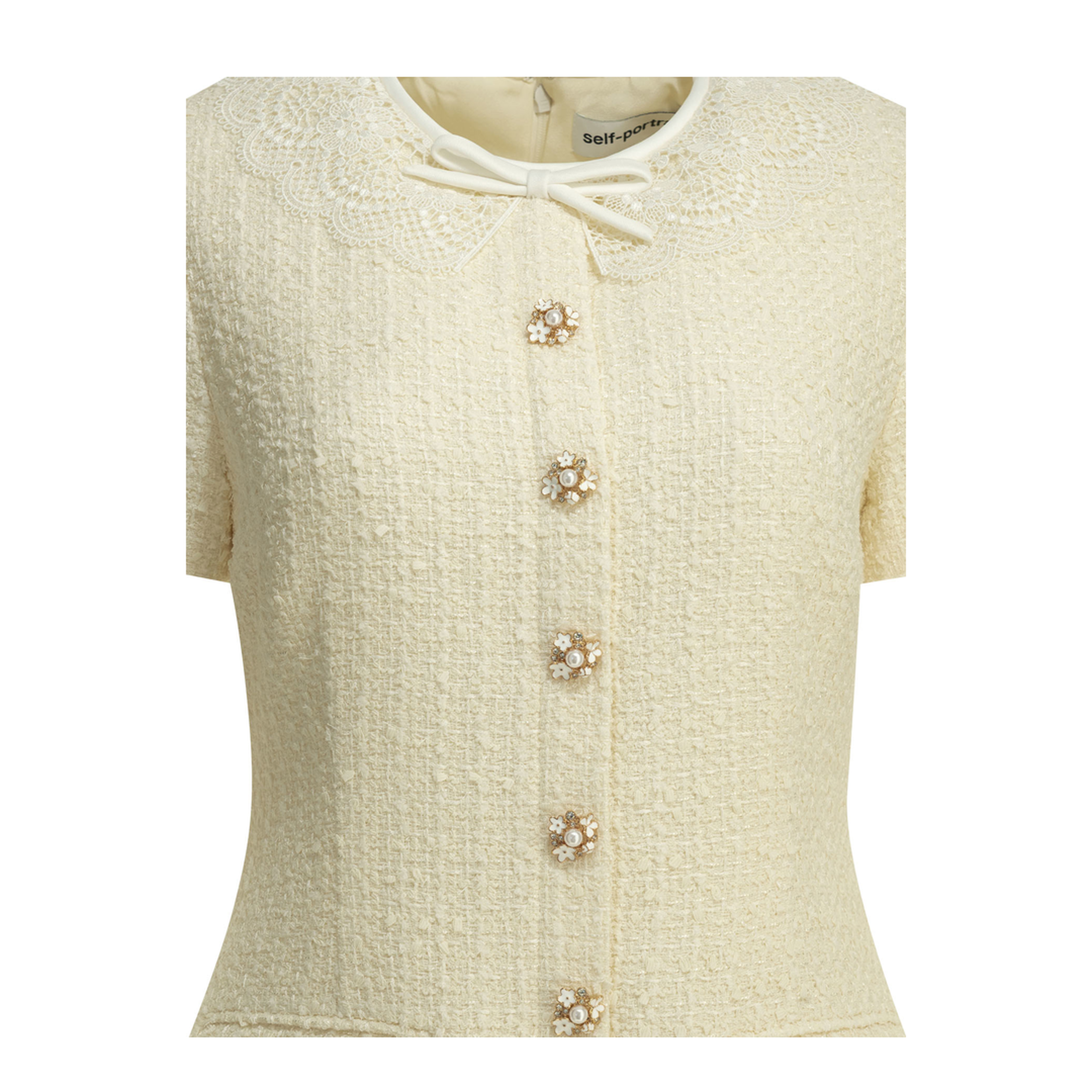 MAYFEYR - Self Portrait - Lace Detailed Short Dress - PF26002SBCCREAM