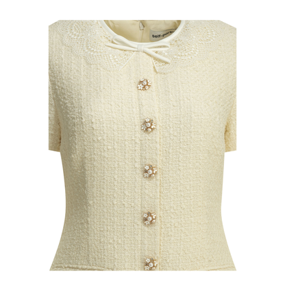 MAYFEYR - Self Portrait - Lace Detailed Short Dress - PF26002SBCCREAM