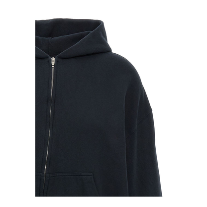 Flipped Uni Zip-Up Hoodie Regular Fit in Black Faded