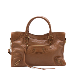 Le City Medium Arena Lambskin Handbag - Camel