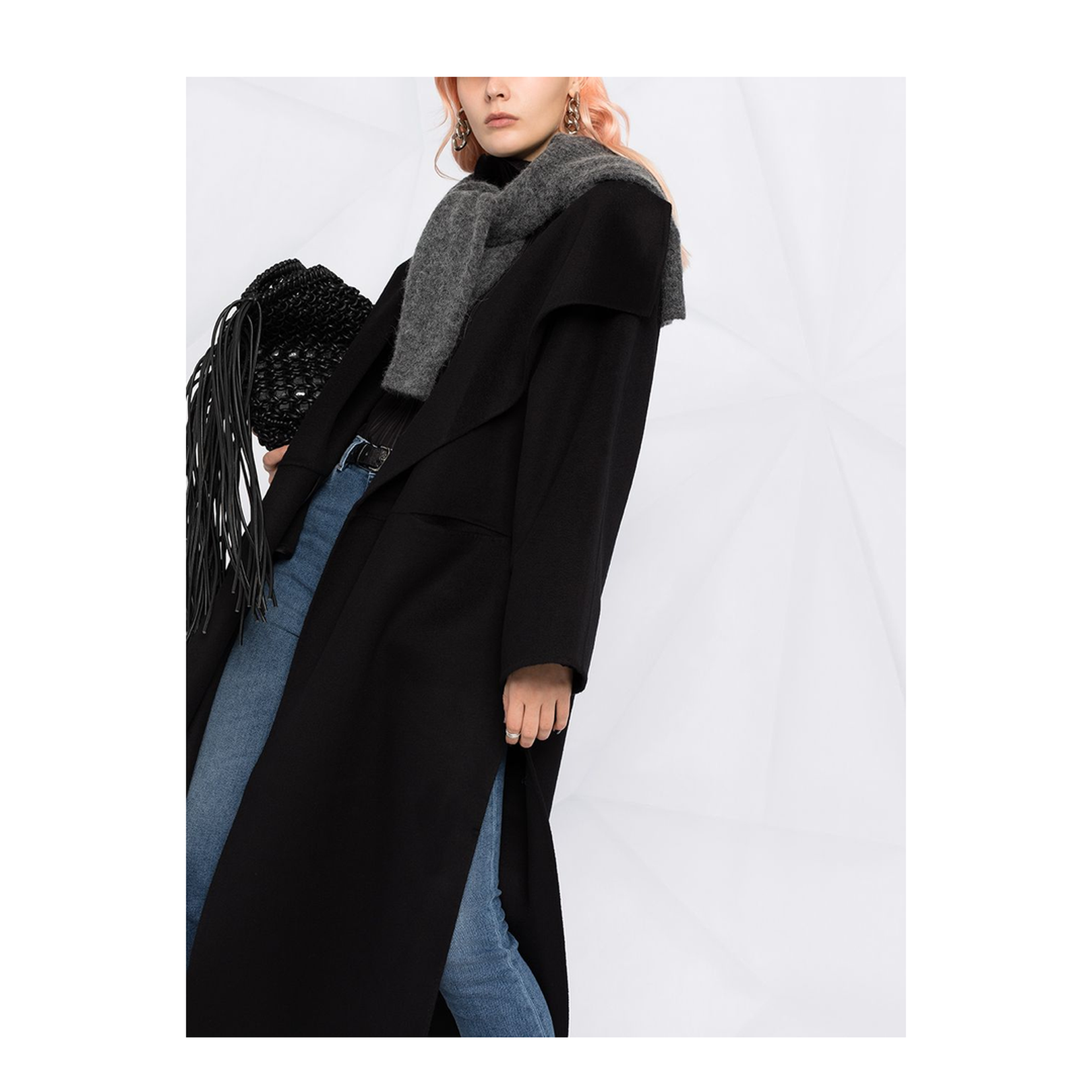Oversized Black Wool Coat