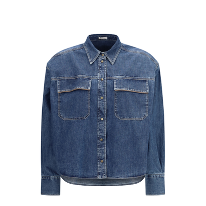MAYFEYR - Brunello Cucinelli - Denim Shirt With Jewel Details - MH192RB526