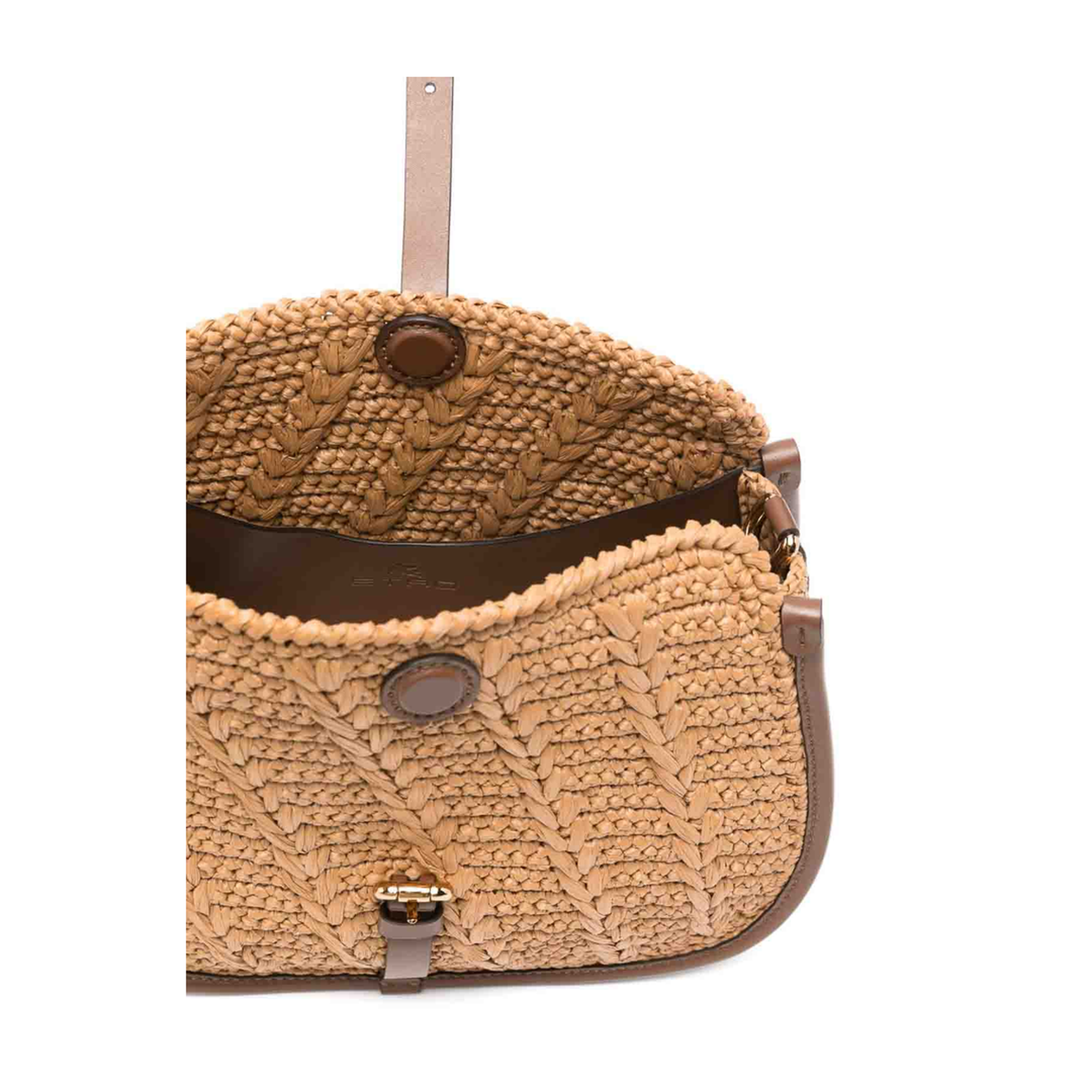 Medium Pony Shoulder Bag Crocheted Raffia Light Brown