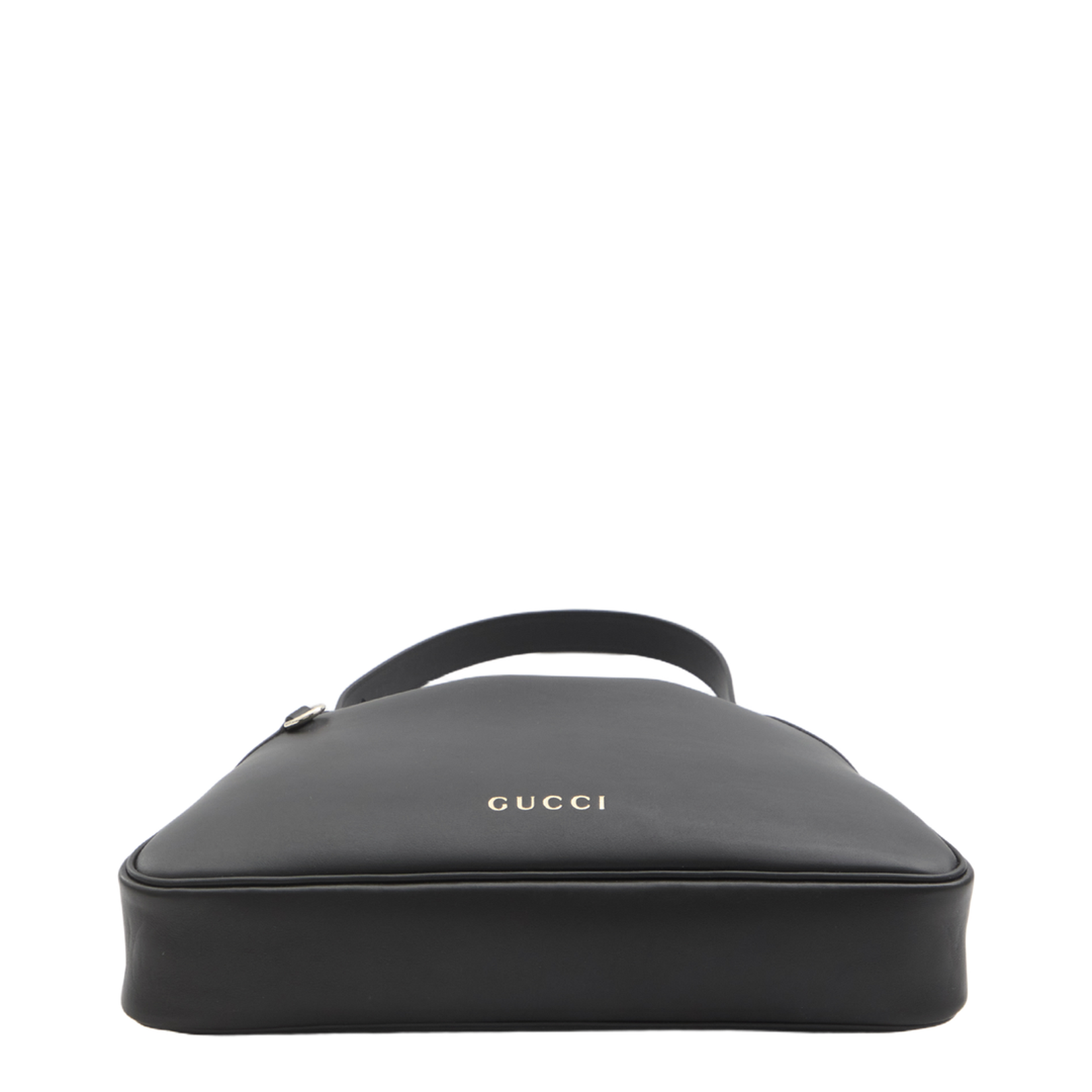 GG Emblem Medium Leather Bucket Bag - Black