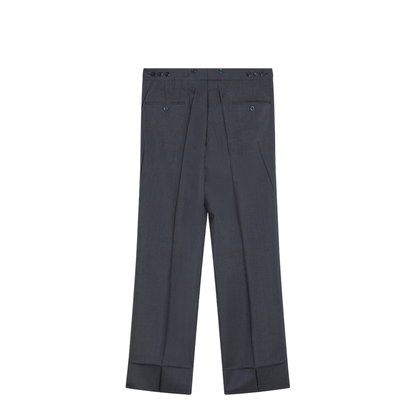 Wide Aviator Blue Mohair and Silk Trousers