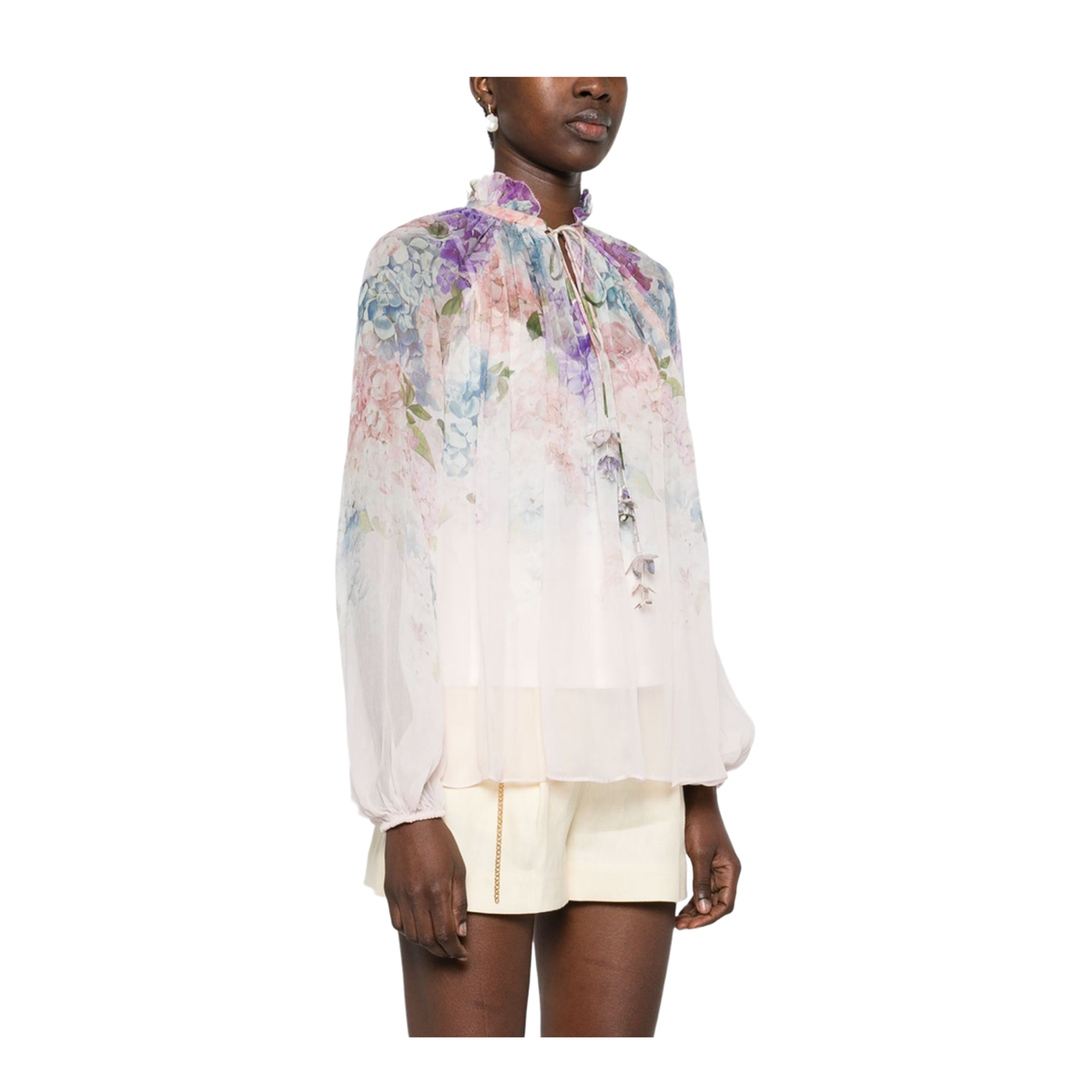 Light Pink Self-Tie Blouse