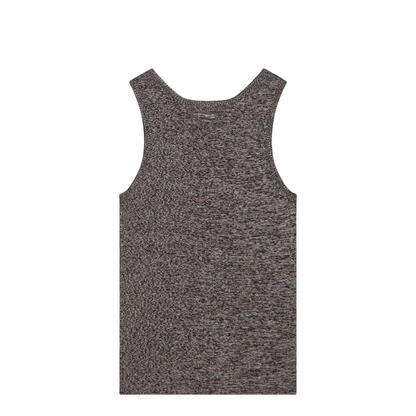 Ribbed Tank Top with Blue Brown Pattern