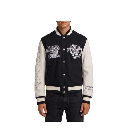 MAYFEYR - Off-White - Cat Off College Jacket - OMEH053F26FAB00100001
