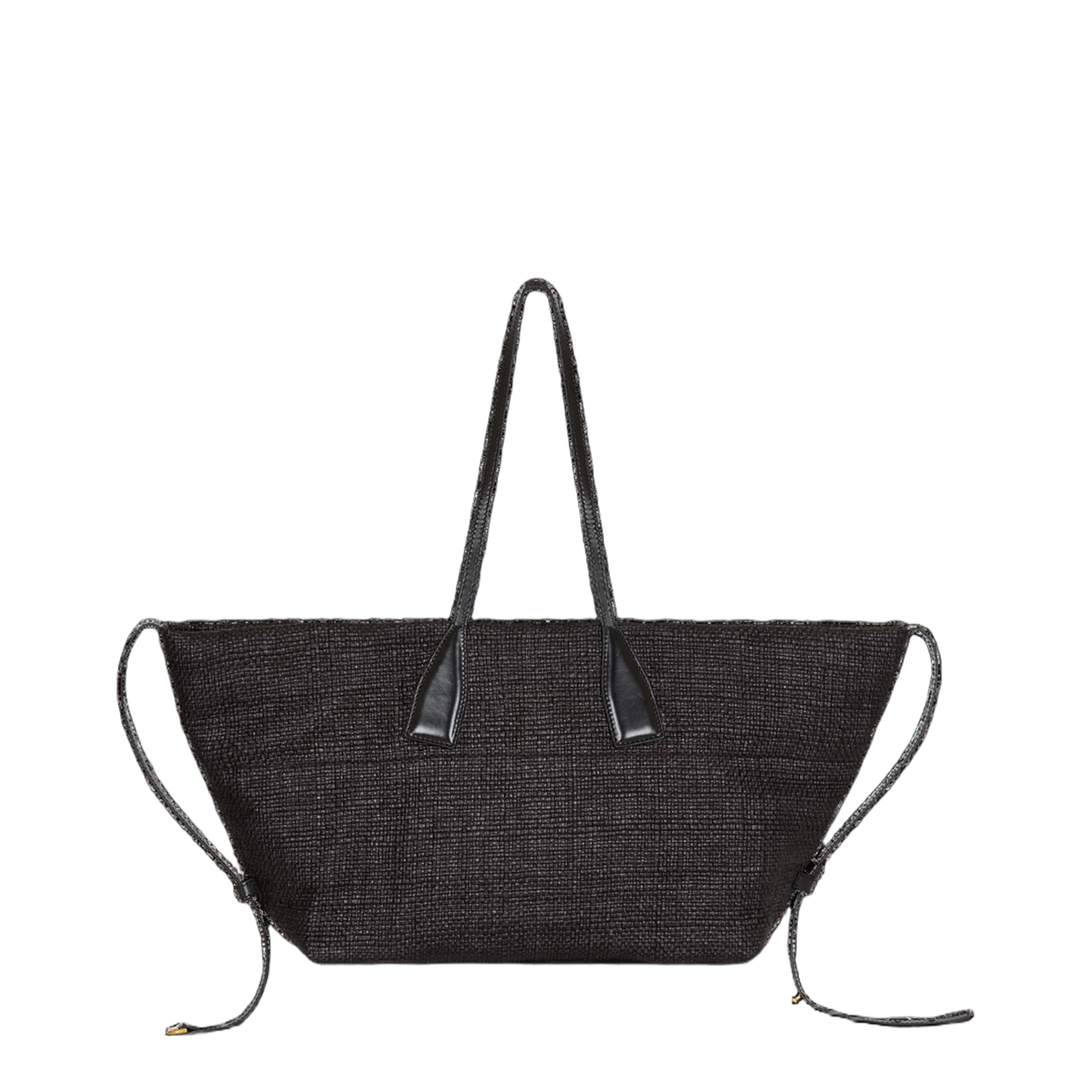 Track Tote Bag in Raffia and Calfskin