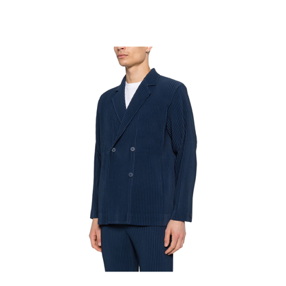 Double-Breasted Pleated Jacket