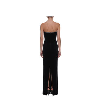 MAYFEYR - Self Portrait - Black Velvet Maxi Dress - AW26-161XB