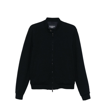 Icon Collection Regular Fit 3D Wool Blend Knit Jersey Blouson