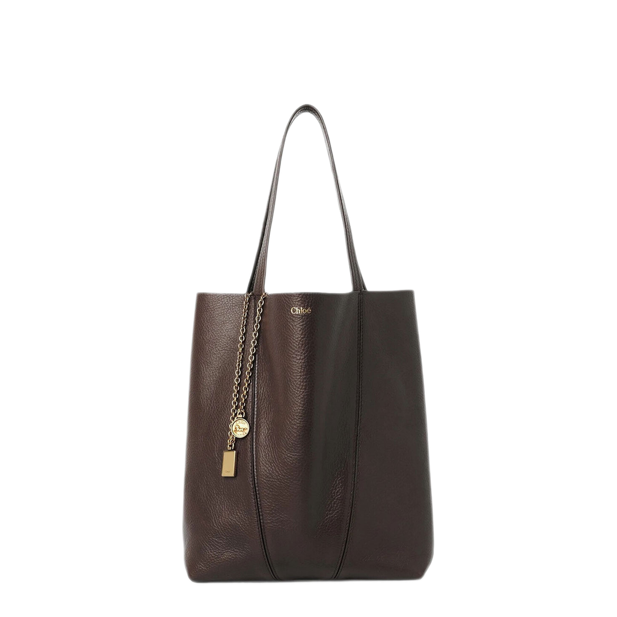 Spin One Size Calfskin Tote - Kohl Brown