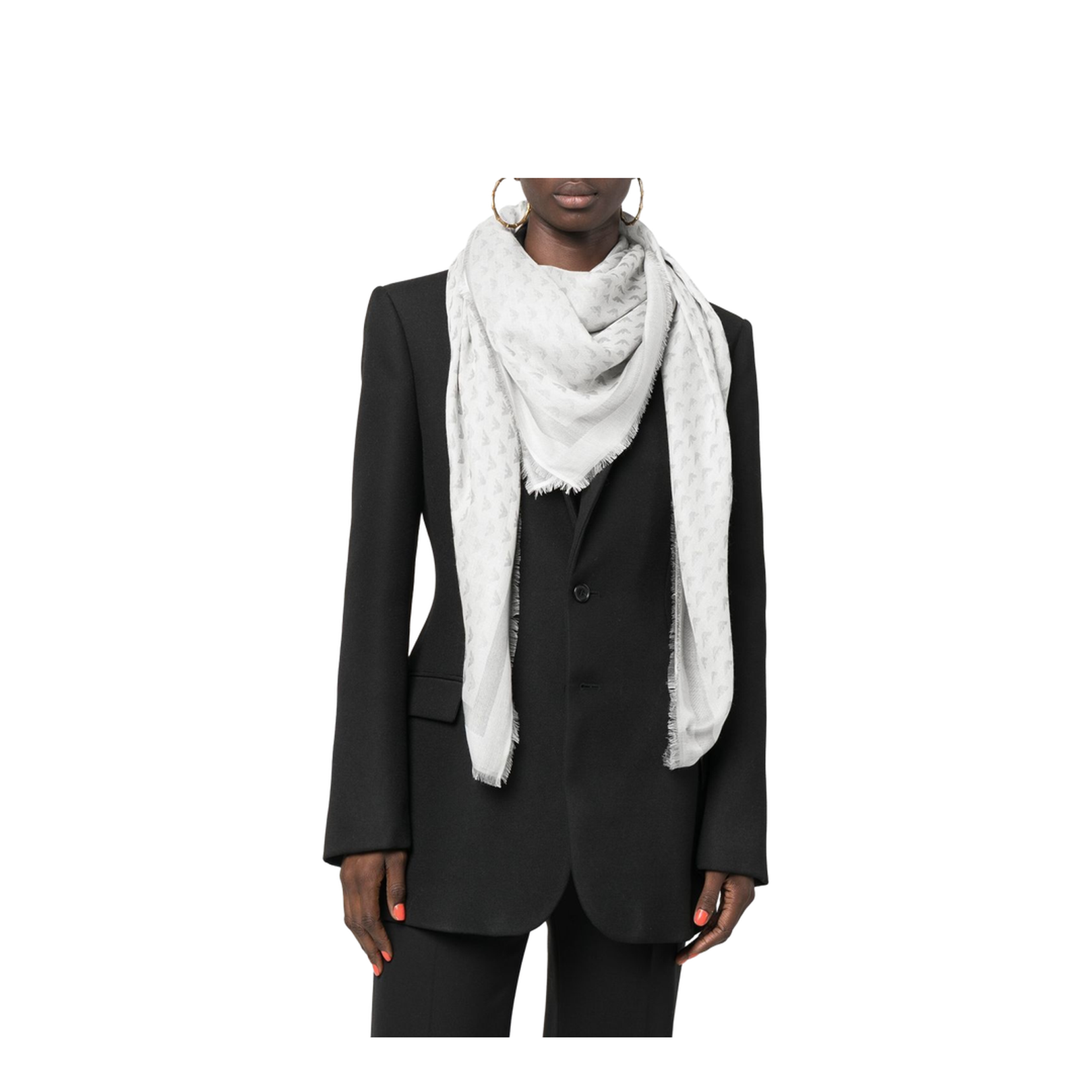 Monogram Frayed Scarf