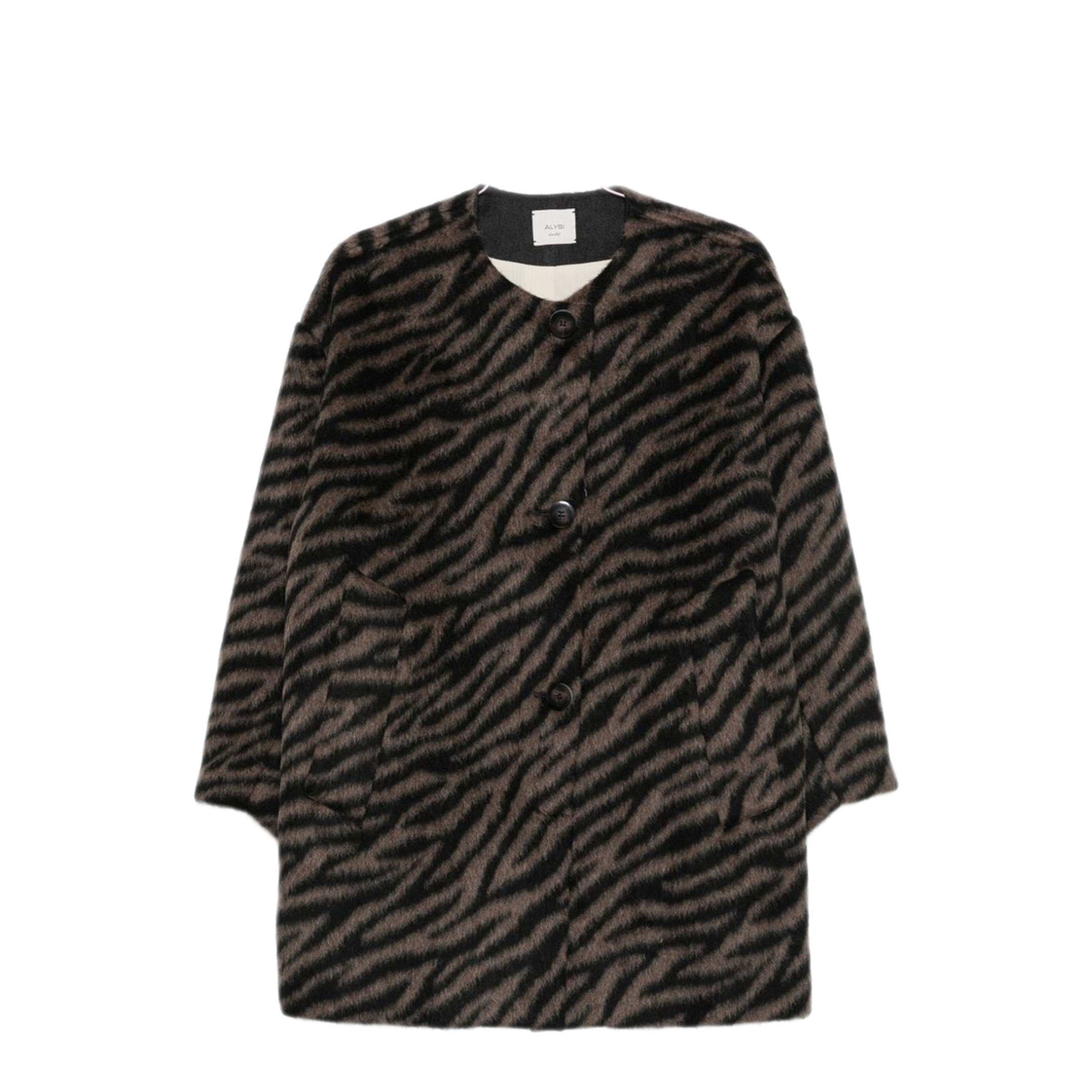 MAYFEYR - Alysi - Brown Tiger Print Brushed Texture Coat - 166929A6239TIGRE