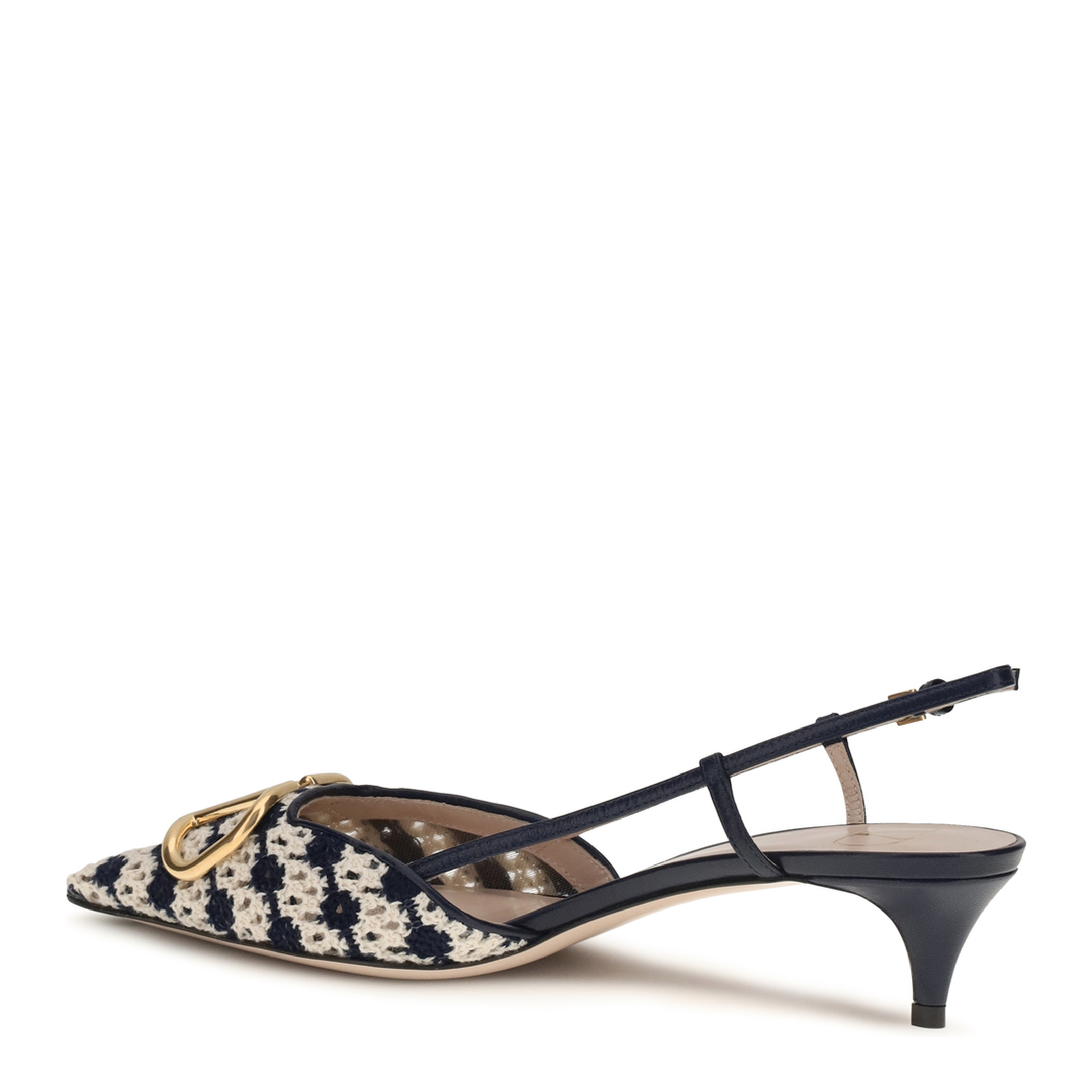 MAYFEYR - Valentino - Vlogo Signature Slingback Pumps In Crochet Fabric - 8W0S0Q70JZU
