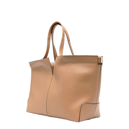 Light Brown Calf Leather Top Handle Bag