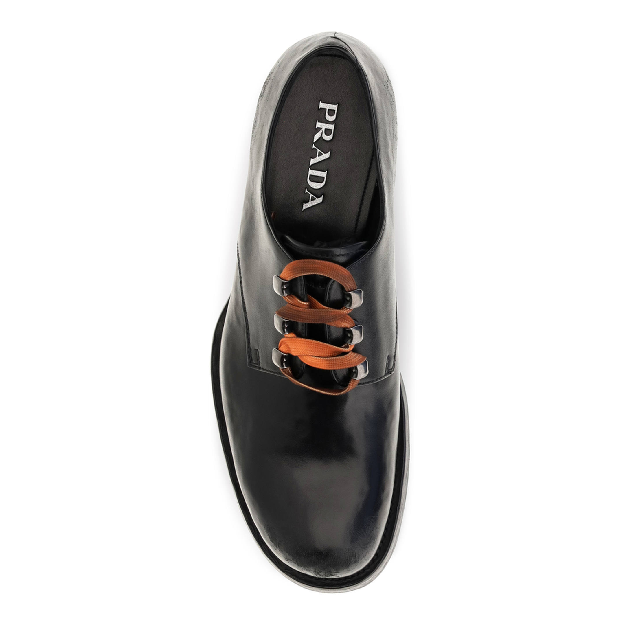 MAYFEYR - Prada - Distressed Leather Lace-Up Shoes - 2EF056FX0013ZQE