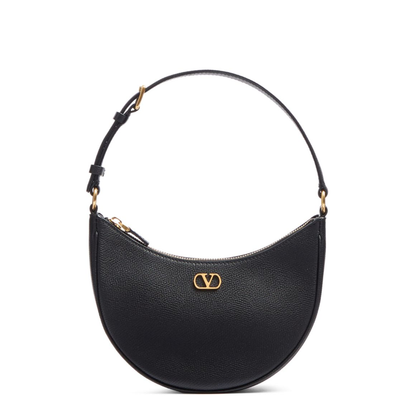 VLogo Signature Leather Mini Shoulder Bag - Black