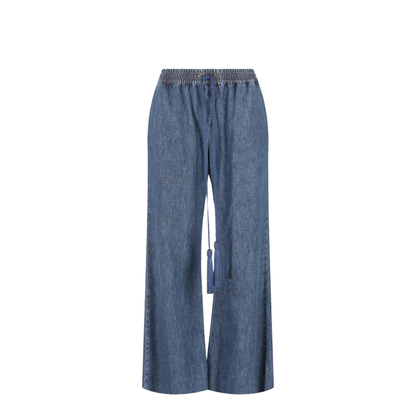 Tassel-Detail Wide-Leg Jeans