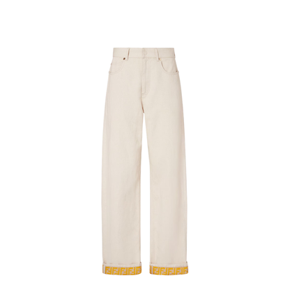 Beige Denim Trousers
