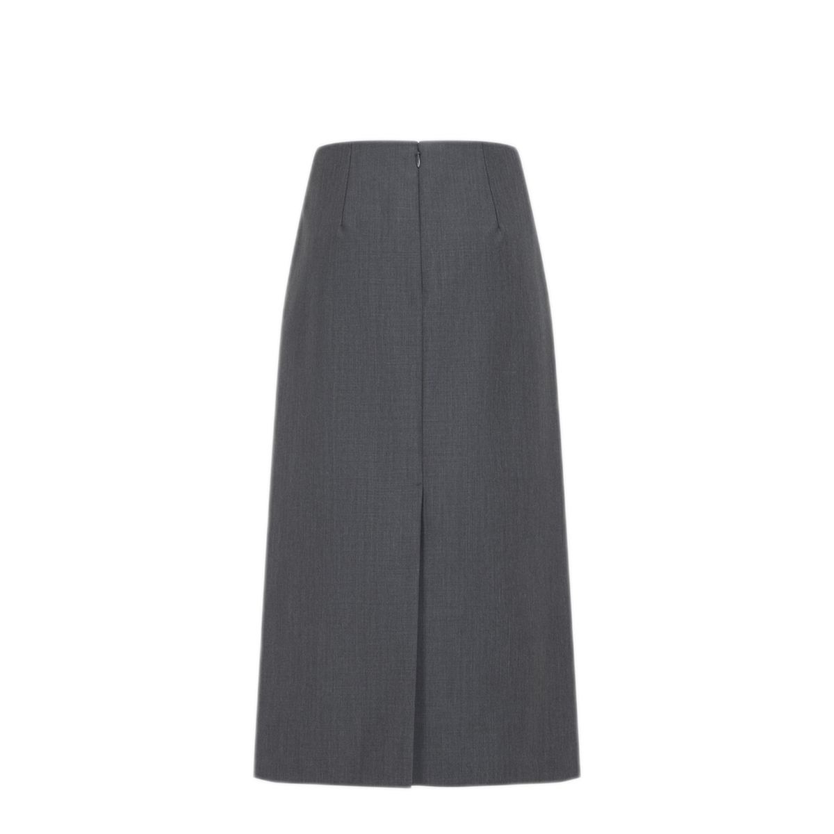Grey Wool Straight Skirt