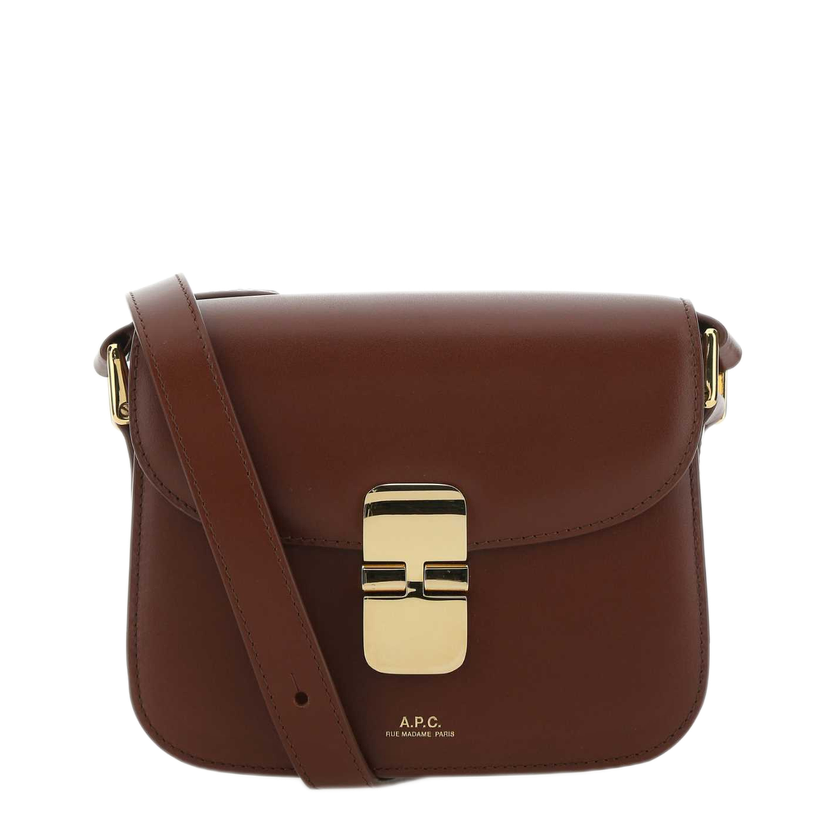 MAYFEYR - A.P.C. - Brown Leather Grace Mini Crossbody Bag - PXBMWF61515CAD