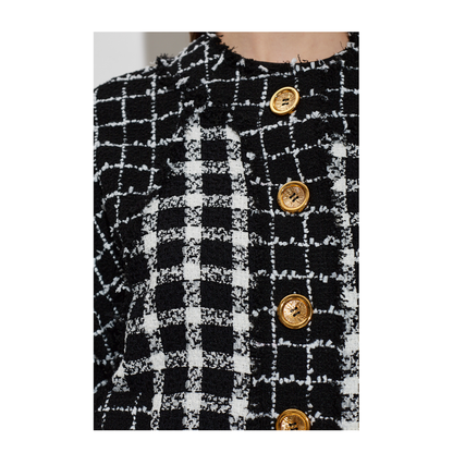 Tweed Bomber Jacket Black