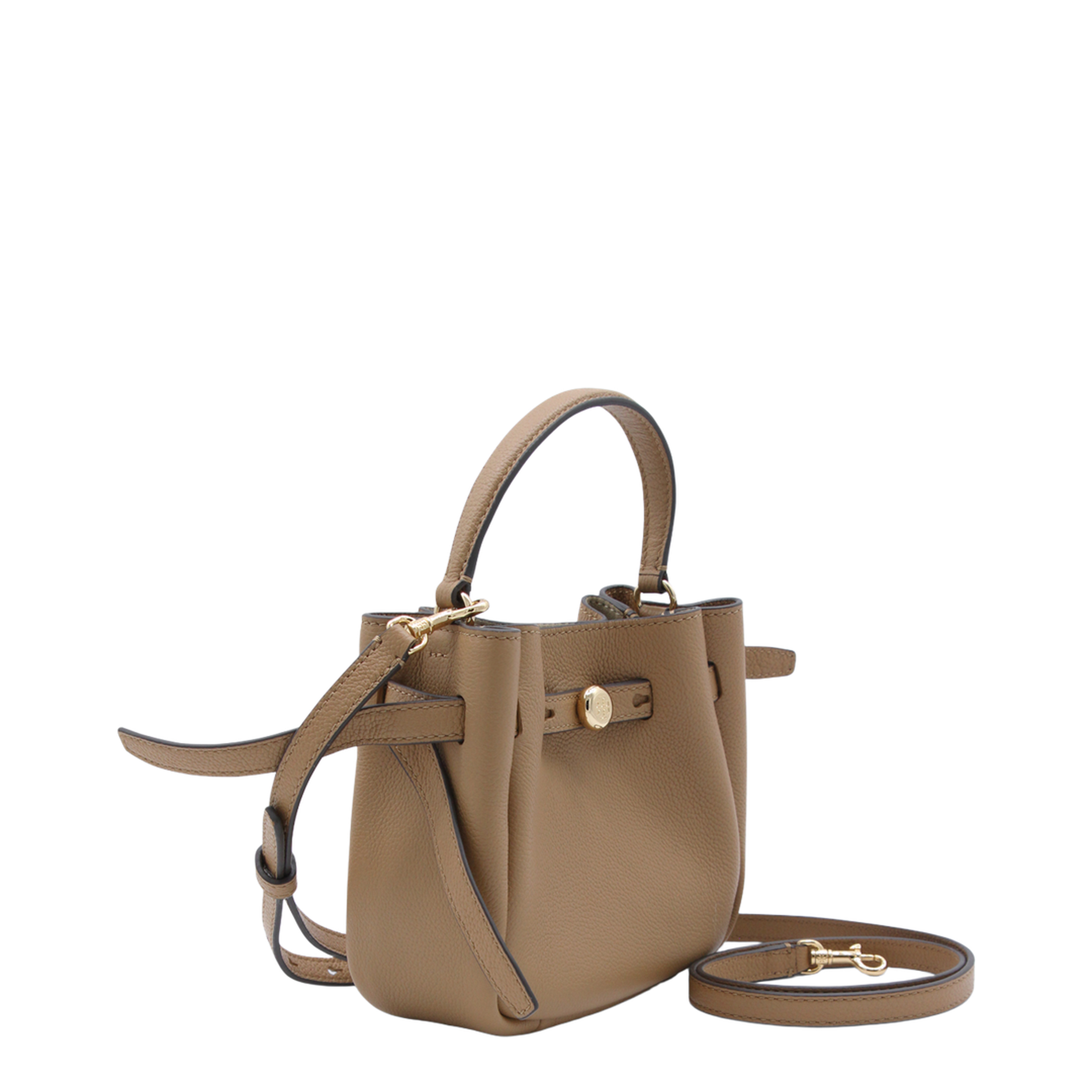 Romy Mini Pebbled Leather Crossbody Bag - Tiramisu