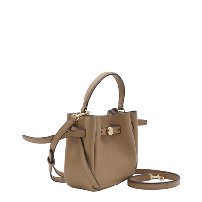 Romy Mini Pebbled Leather Crossbody Bag - Tiramisu