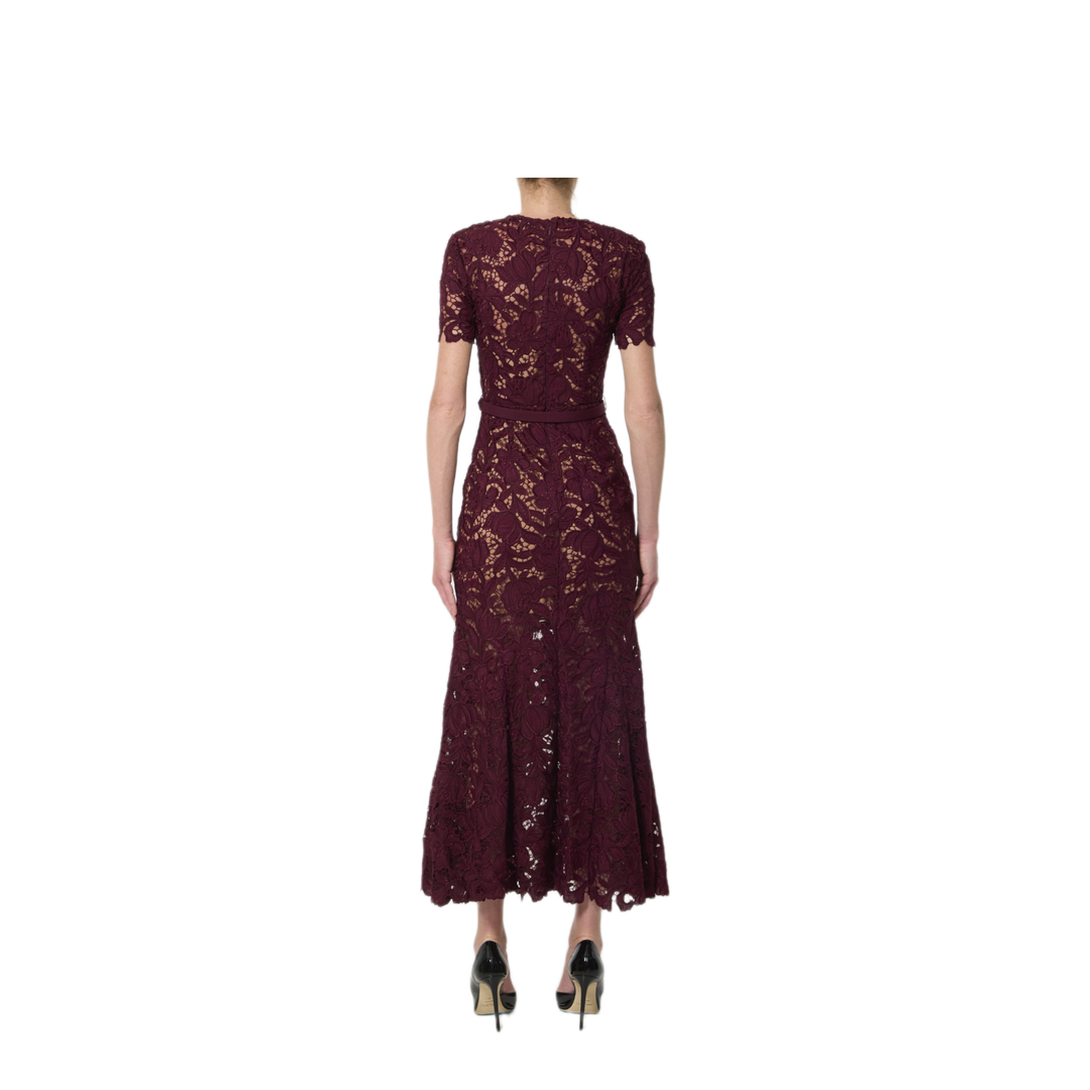 MAYFEYR - Self Portrait - Burgundy Lace Midi Dress - PF26107MBU