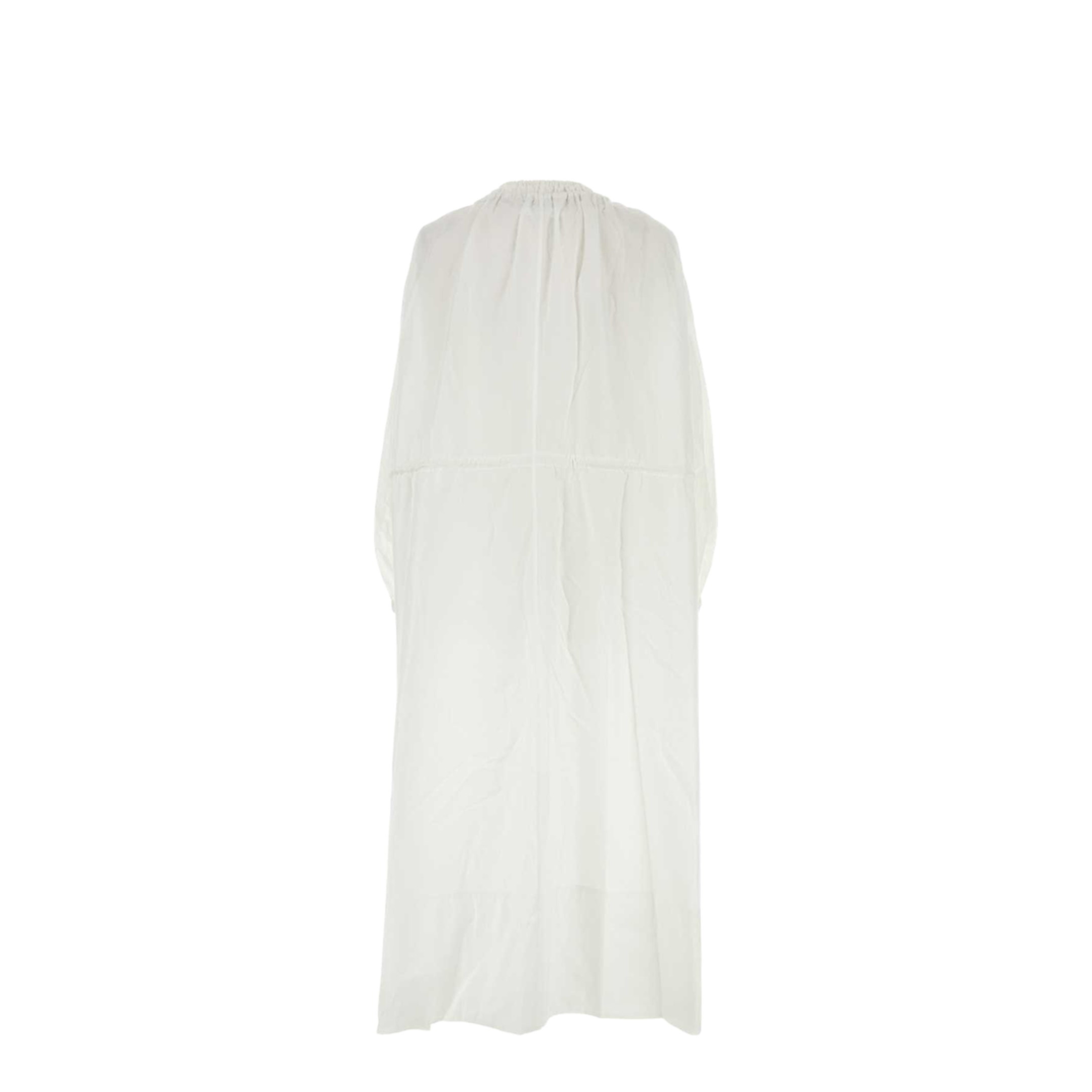 Cotton Maxi Dress with Double Coulisse