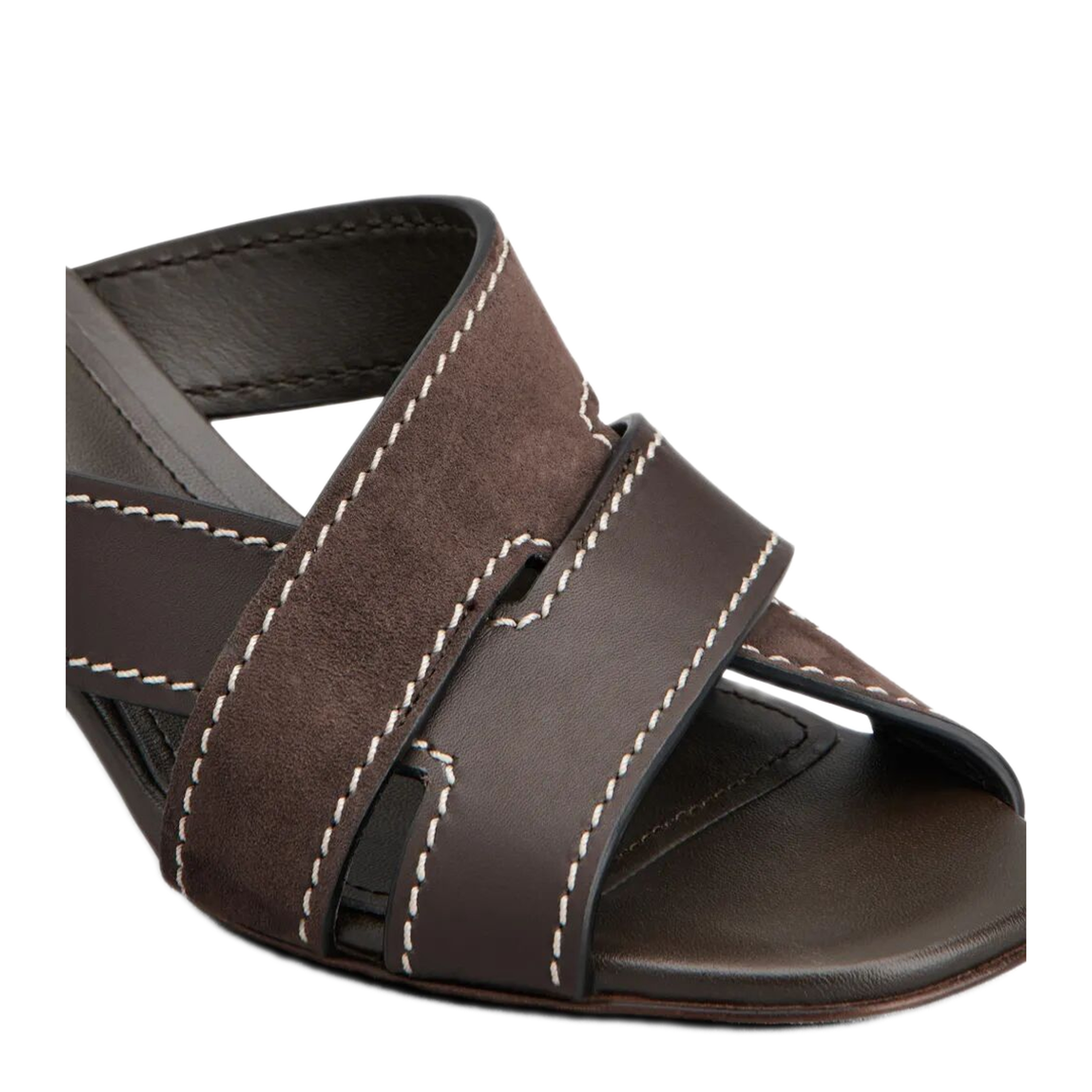 MAYFEYR - TOD`S - T Shaped Band Crossing Leather Sandals - XXW03L0KG70V1SS808