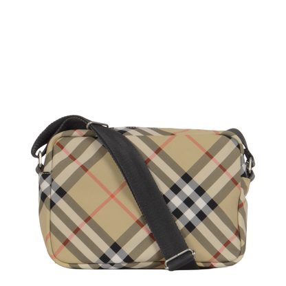 Small Check Shoulder Bag - Beige
