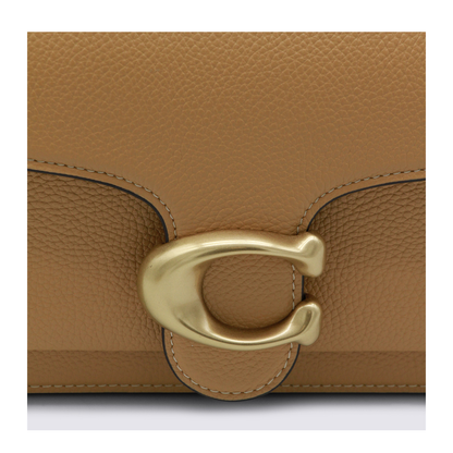 Tabby 26 Polished Pebble Leather Shoulder Bag - Brass/Biscuit