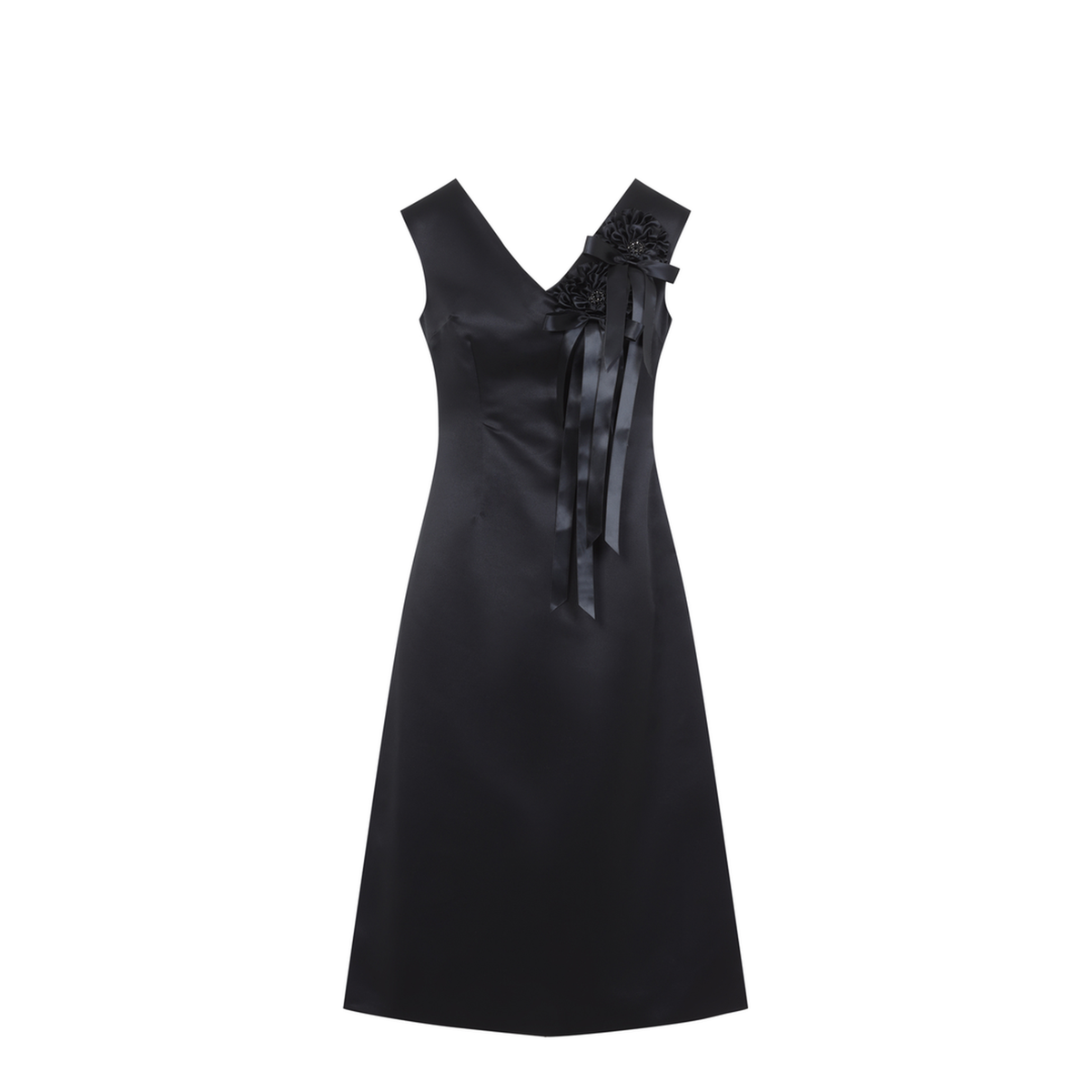MAYFEYR - Simone Rocha - Ribbon Rosette Portrait Dress - 7498R0262BLACK