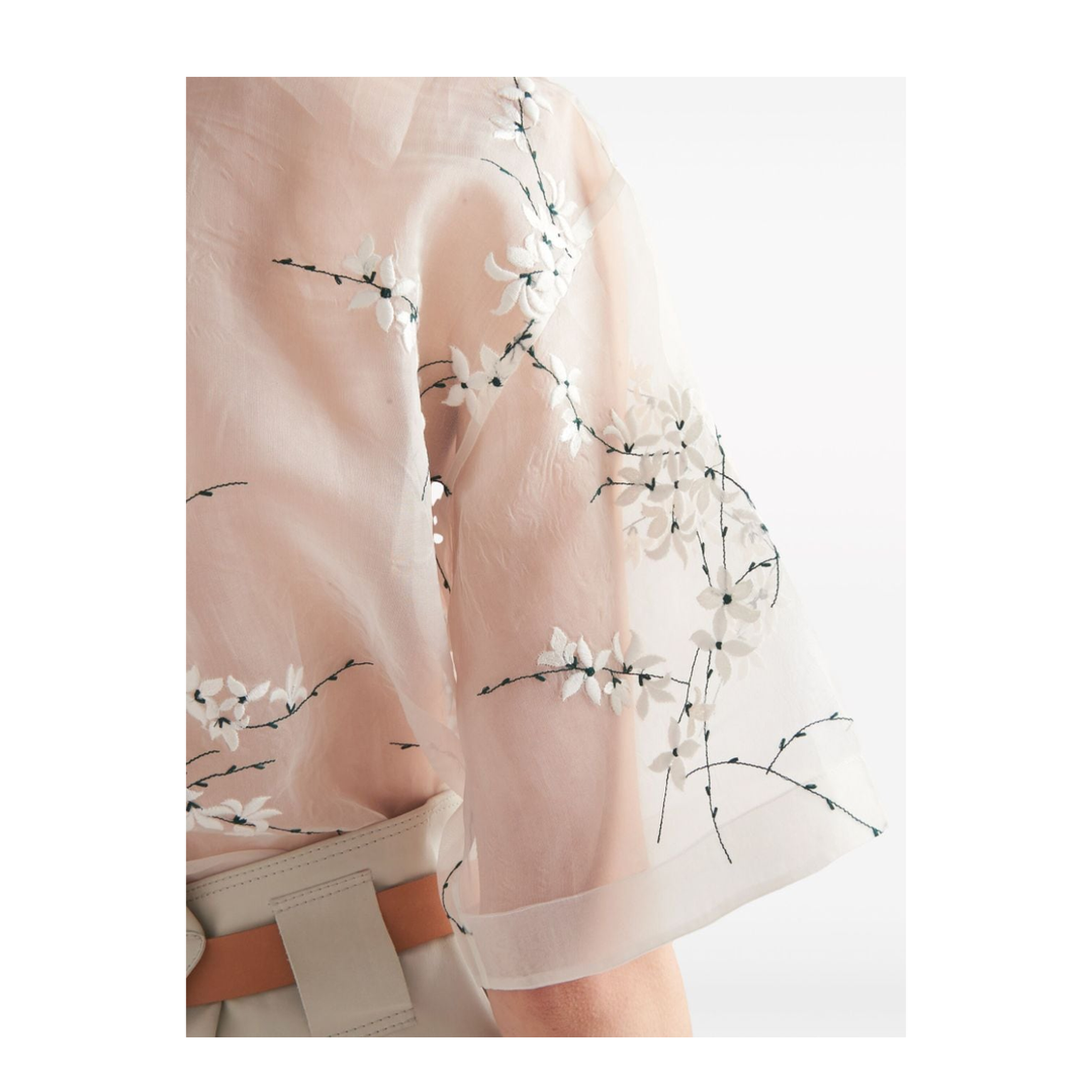 MAYFEYR - Prada - Floral-Embroidered Short-Sleeved Sheer Shirt - P433BRS18214KFF0009