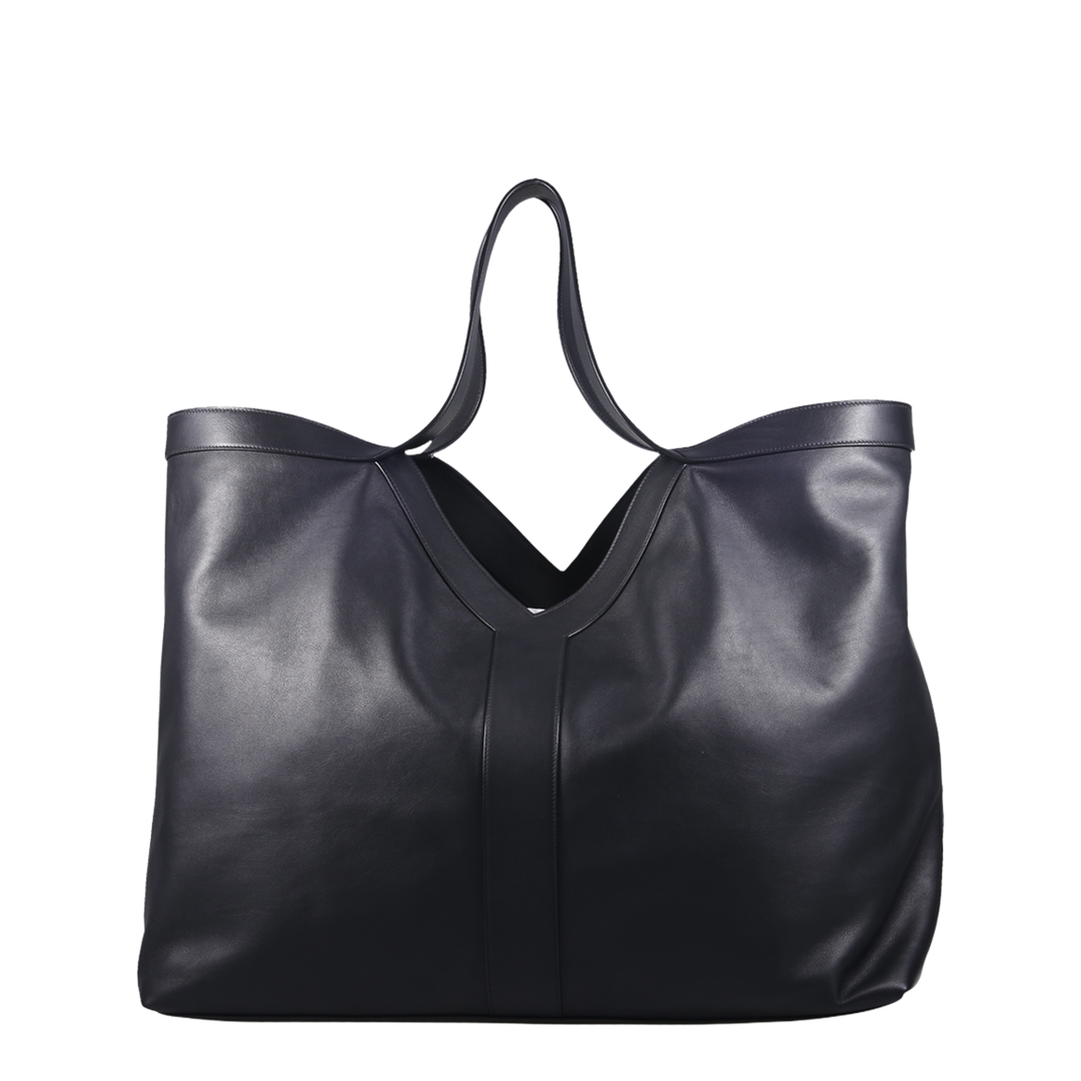 Y Maxi Tote in Grained Leather