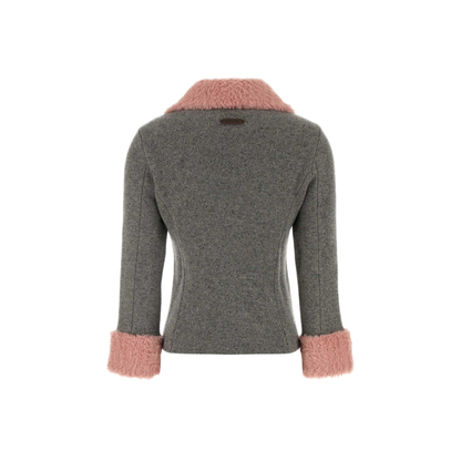 MAYFEYR - Moschino - Melange Grey Wool Blend Cardigan - J05805503497