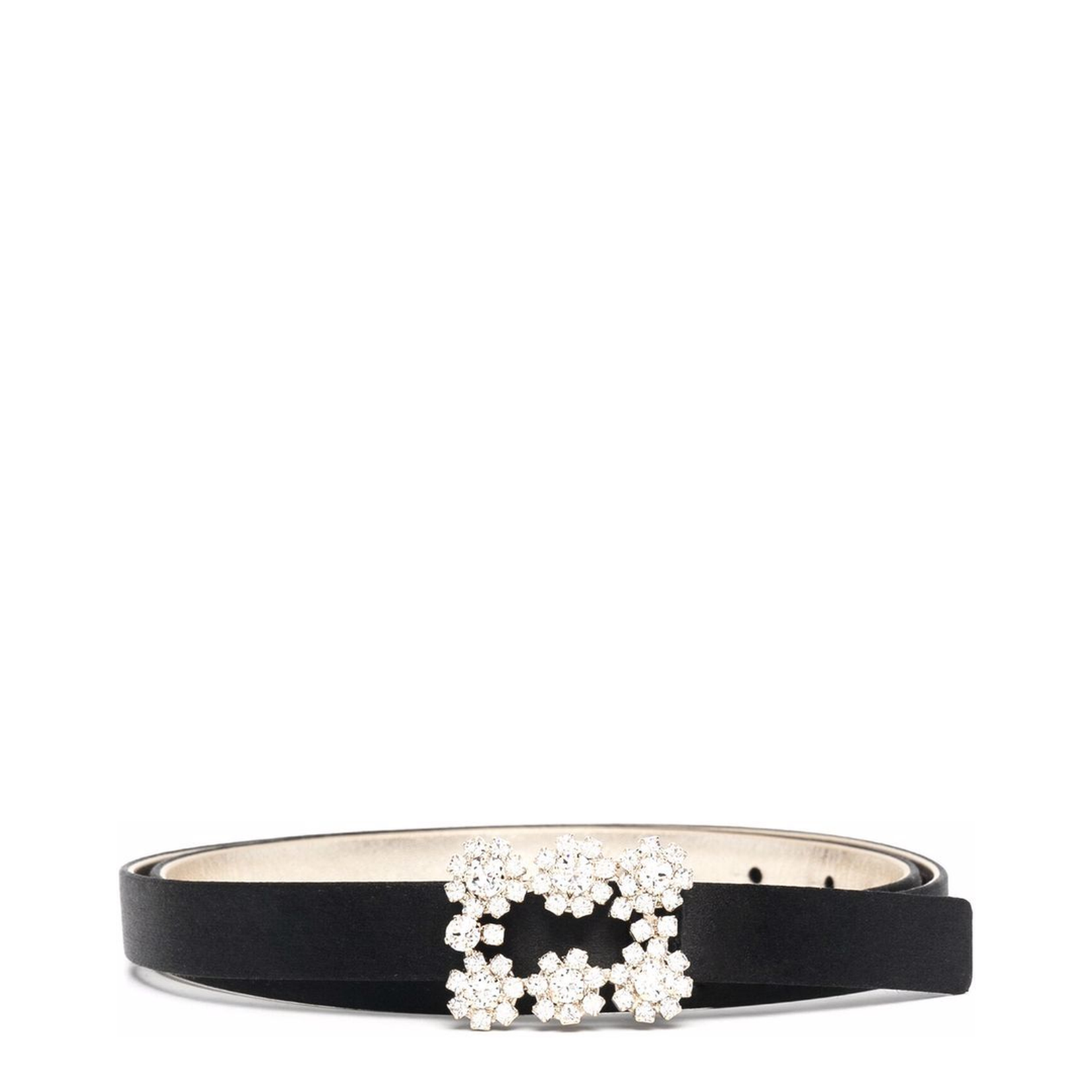 Flower Strass Buckle Satin Belt