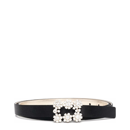 Flower Strass Buckle Satin Belt