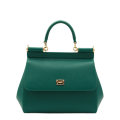 Sicily Medium Calfskin Handbag - Emerald Green