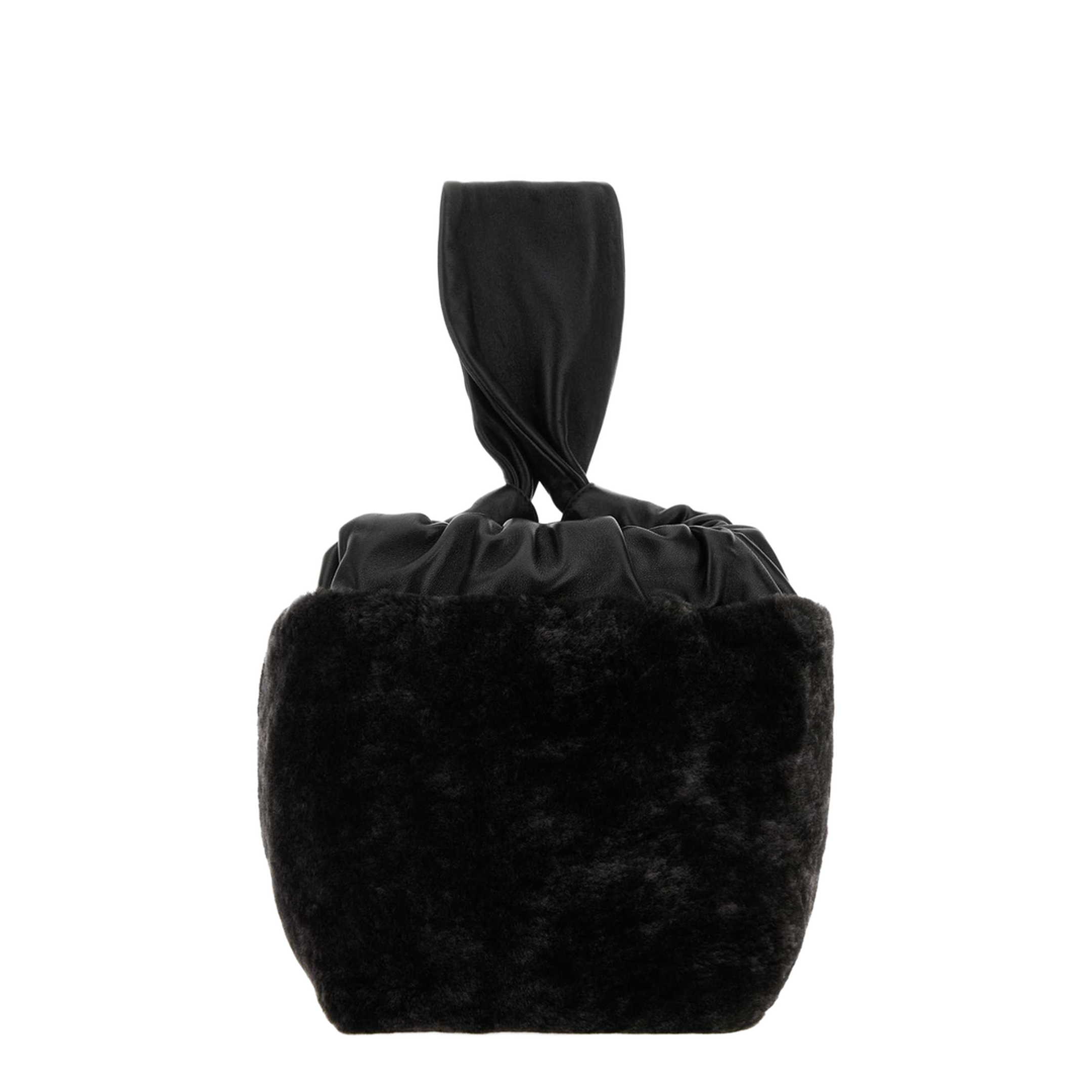 Black Shearling Clutch