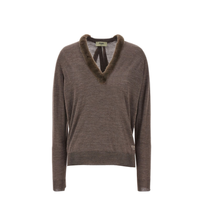 MAYFEYR - Fendi - Wool And Silk V-Neck Jumper - FZXC82ATPEF1QYK