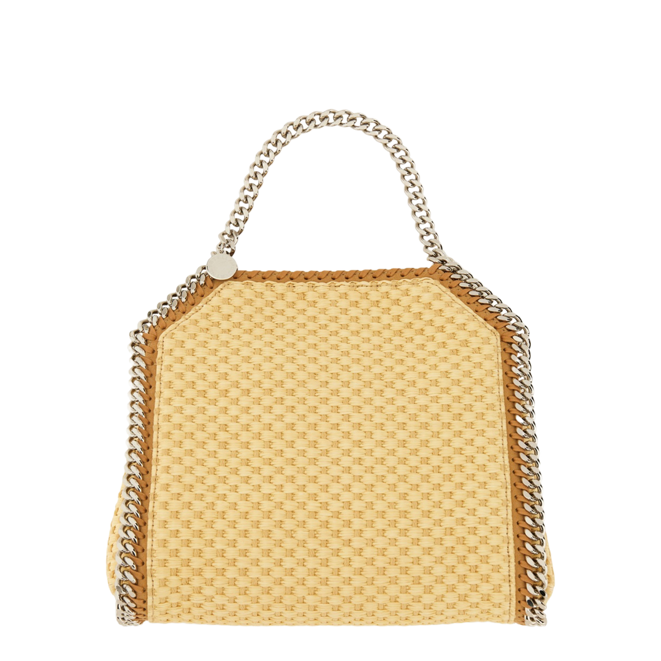 Natural Beige Falabella Woven Mini Tote Bag