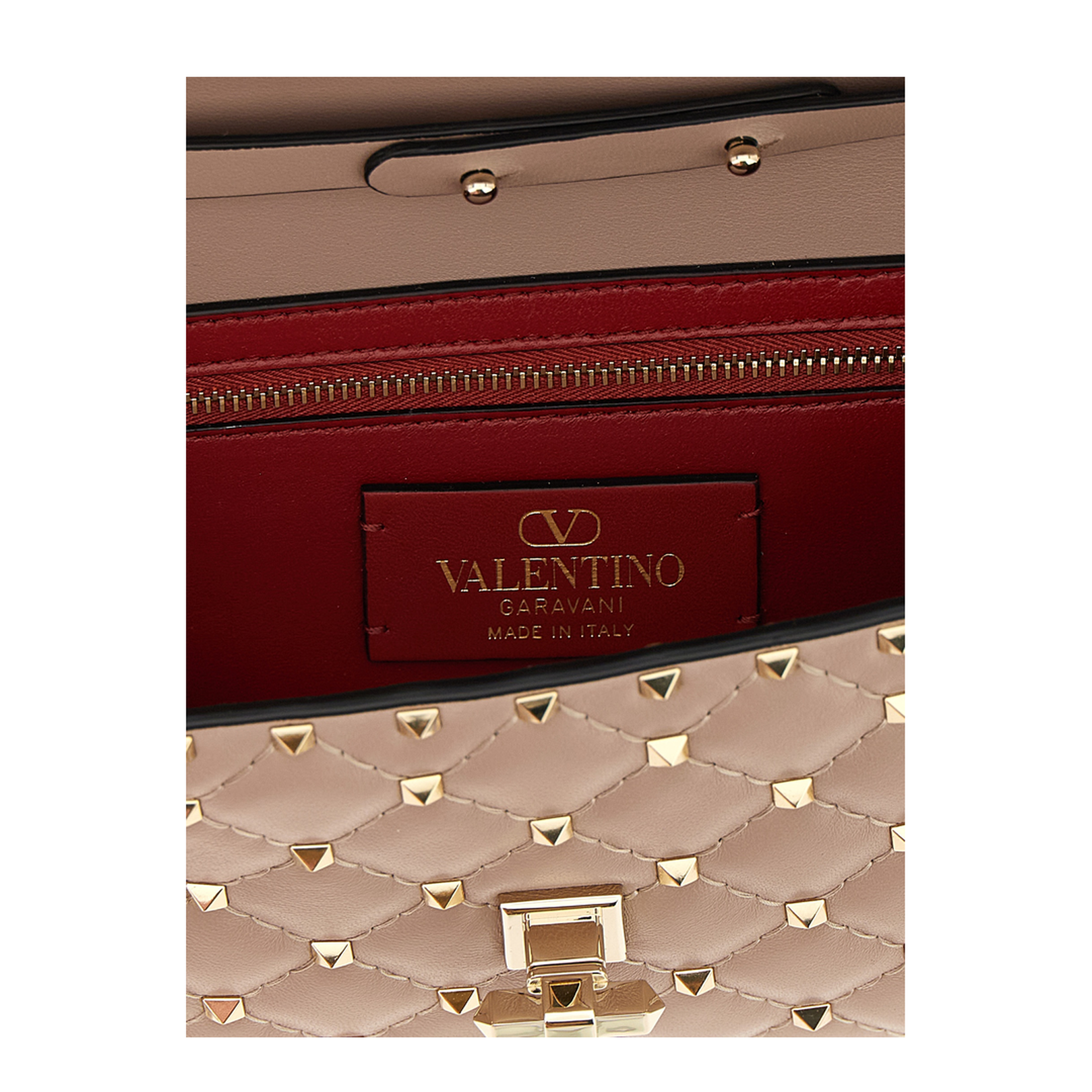 Rockstud Spike Nappa Leather Crossbody Clutch Bag
